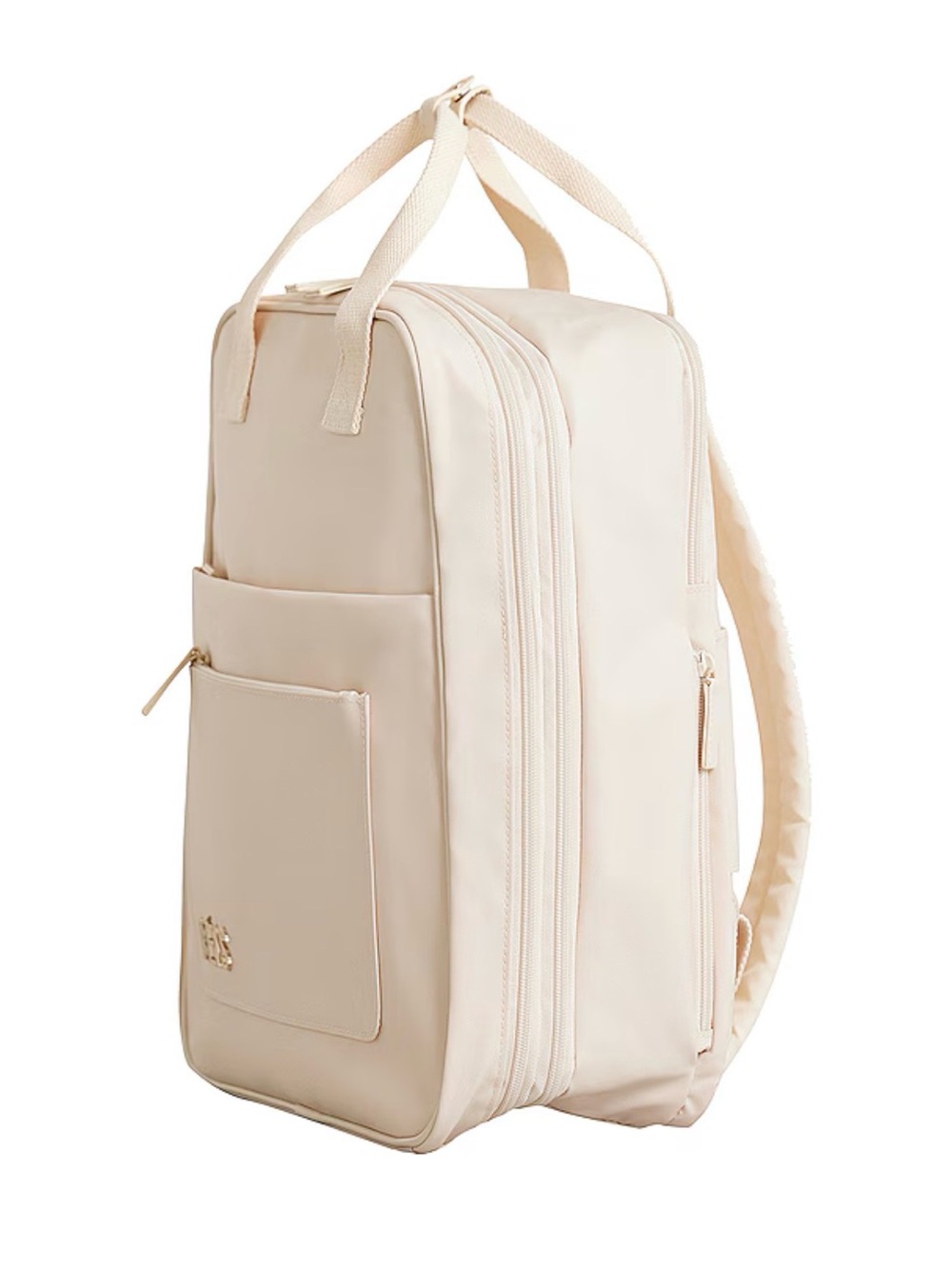 BEIS The Expandable Backpack in Beige - Picture 3 of 11